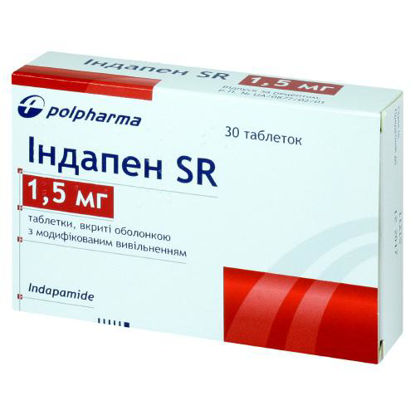 Світлина Індапен SR таблетки 15 мг №30